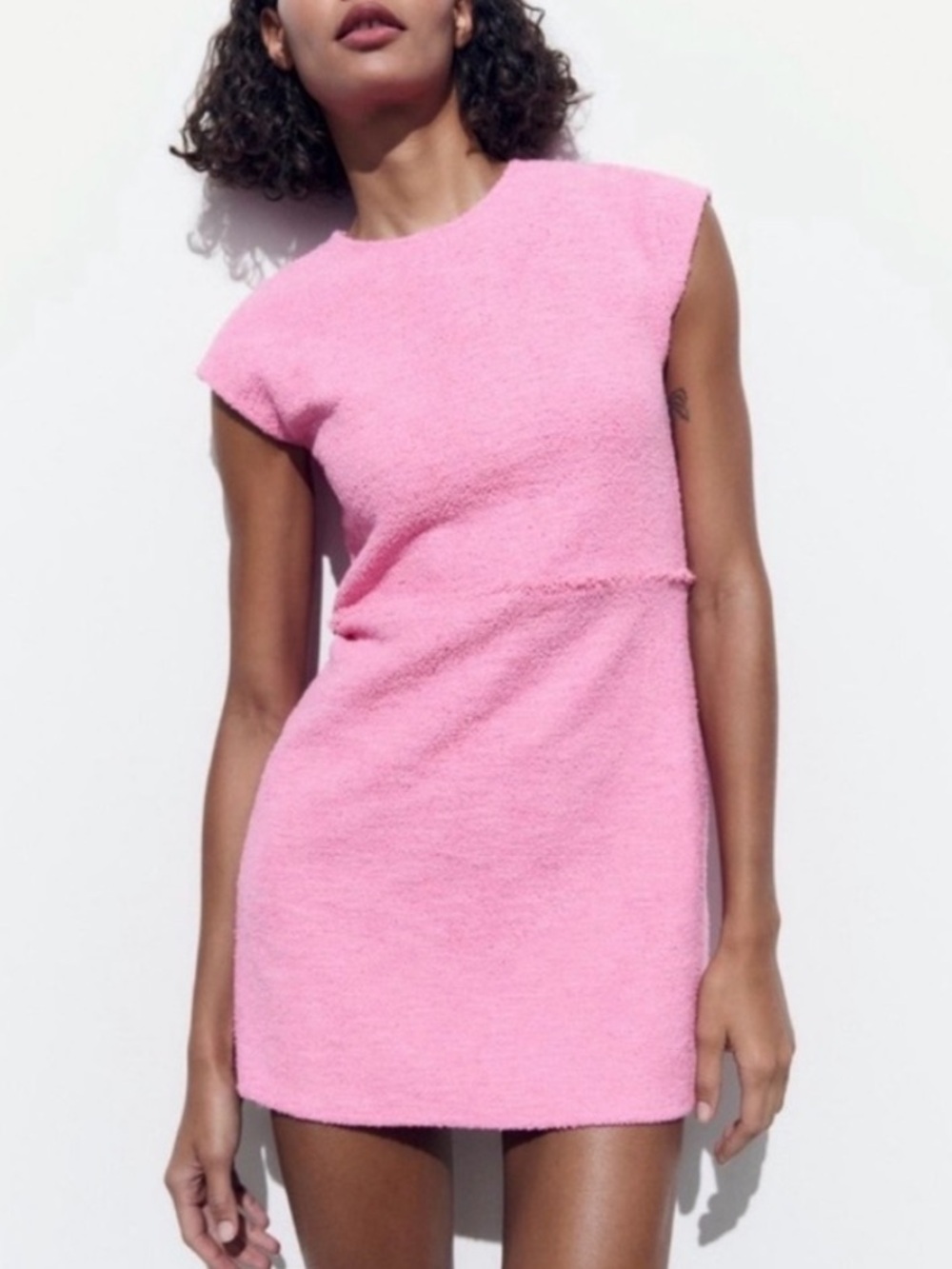 ZARA Pink Textured Mini Dress